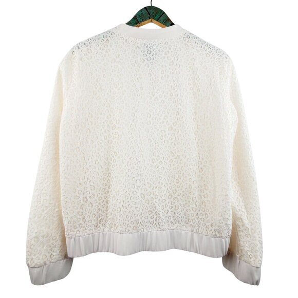 CeCe Women's Poppy Fields Lace Bomber Jacket Sz 8 MSRP $128 NWOT - Picture 4 of 7